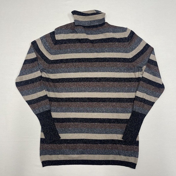 Worthington Sparkle Striped Turtleneck Women's Extra Large XL Fitted Stretch - Picture 2 of 6
